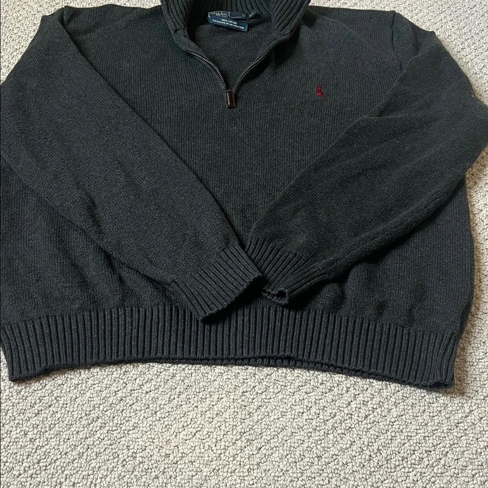 Polo by Ralph Lauren Men's Grey Zip-Up Sweater